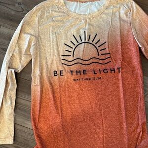 Orange Gradient Long Sleeve Shirt Be the Light